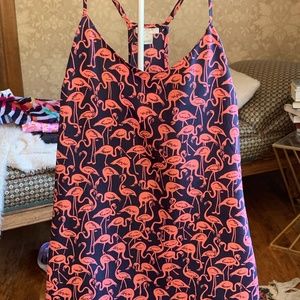 J crew poly‎ flamingo tank . Never worn